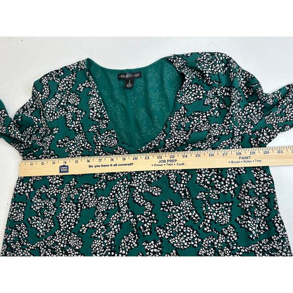 A Pea in the Pod Green Floral Maternity Top Long Bell Sleeve Comfort Floral S - Picture 8 of 8